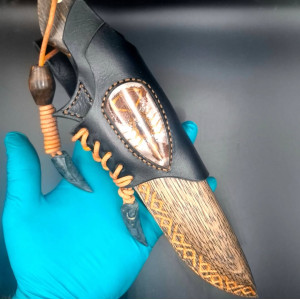 ЧОРНИЙ СКОРПІОН, ніж ручної роботи Павла Гончаренка, сталь - CPM® к110™ в ламінаті з нержавіючої сталі n690, 61 HRC. Photo 3